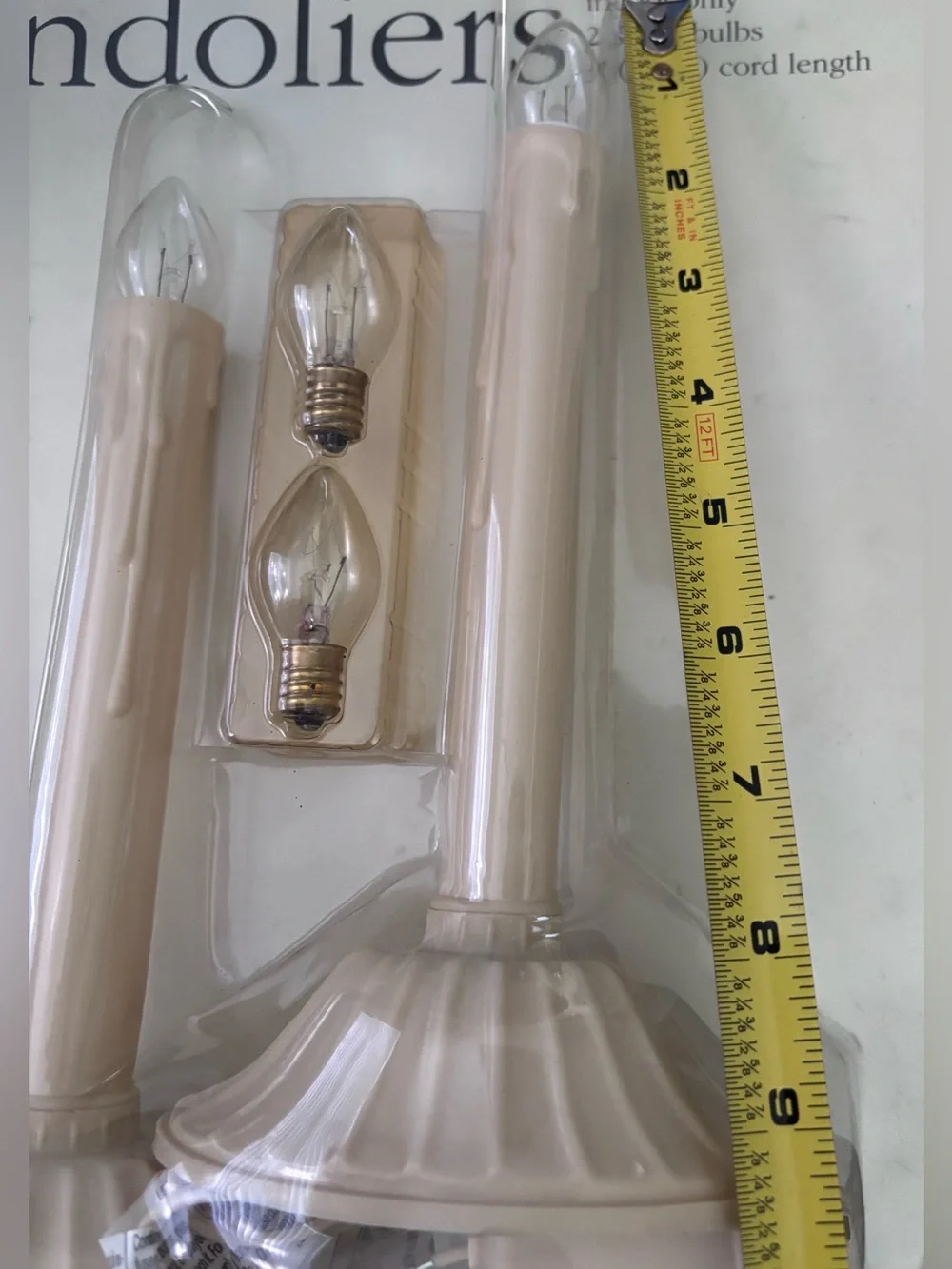 Vintage Electric Light Candoliers with Wax Drip Design and Spare Bulbs